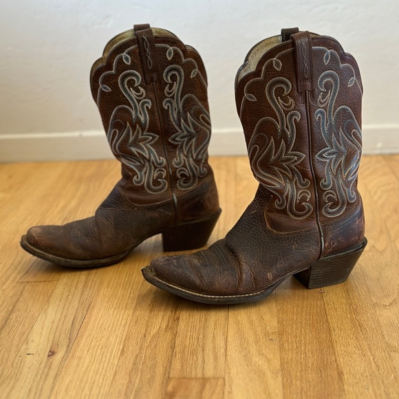 ARIAT Woman's 8.5 B Legend Western Cowgirl Cowboy Boots Brown Blue 15825 - Picture 4 of 11